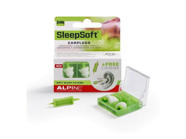 Alpine SleepSoft - Ohrst&ouml;psel zum Schlafen &amp; D&auml;mpft Schnarch-Ger&auml;usche, Gratis Cleaner