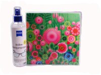 Mikrofasertuch "Blumen Pink/Gr&uuml;n"