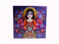 Mikrofasertuch "Frau mit Hut/Blumen lila"