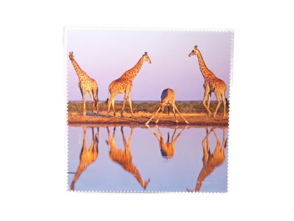 Mikrofasertuch &quot;Giraffen am Wasserloch&quot; Gr&ouml;&szlig;e 18,5*18,5 cm von La Kelnet