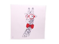 Mikrofasertuch &quot;Giraffe mit Roter Brille&quot;  Gr&ouml;&szlig;e 18,5*18,5 cm von La Kelnet