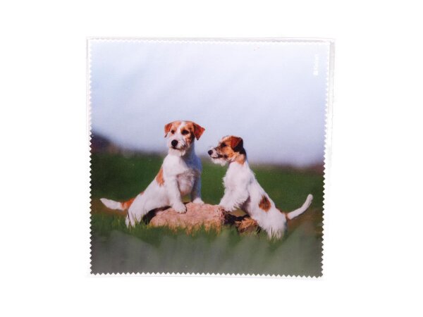 Mikrofasertuch &quot;Zwei Jack Russell Terrier&quot;  Gr&ouml;&szlig;e 18,5*18,5 cm von La Kelnet