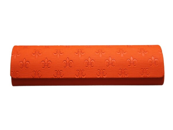 Hartschalen Etui von Optiker Dietrich in Orange mit Blumenmuster