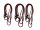Zinnrote Brillenkordel - 3er Pack