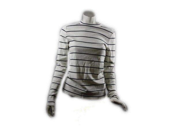 Tom Tailor Denim Damen Ripp Langarm Shirt mit Streifen Gr&ouml;&szlig;e XL (L)