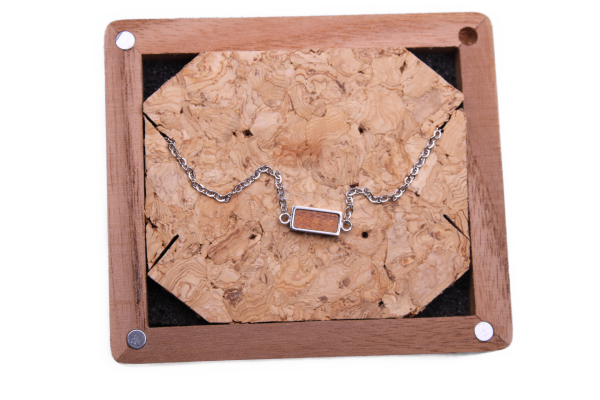 Holzkern Armband Koa/Silber