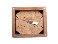 Holzkern Armband Schiefer/ Silber