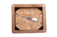 Holzkern Armband Schiefer/ Silber