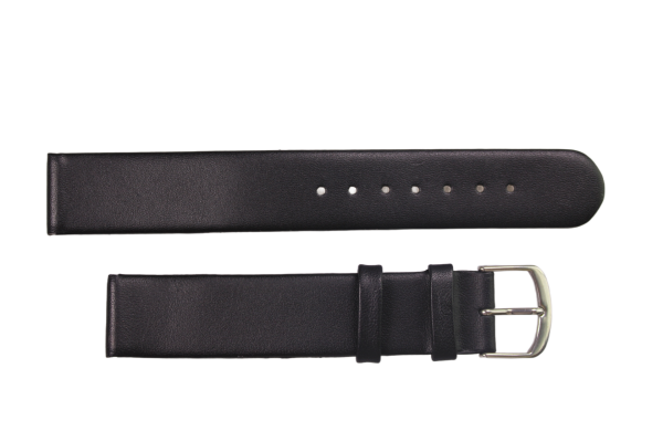 Uhrenband Glattleder Schwarz 18 mm