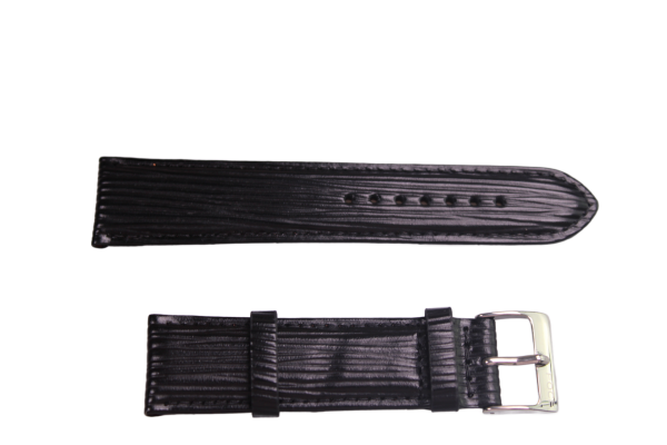 Uhrenband Schwarz Gestreift 22 mm