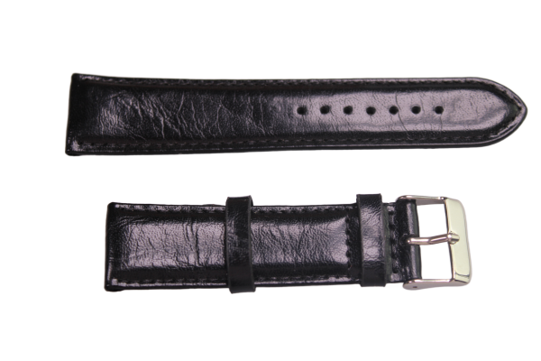 Uhrenband Glattleder schwarz 22 mm