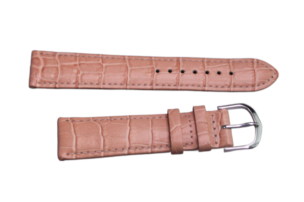 Uhrenband Krokoleder Rosa 20 mm