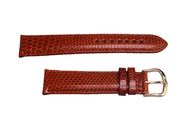 Uhrenband Echsenleder Optik Nussbraun 20 mm