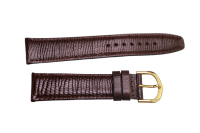 Uhrenband Dunkelbraun Echsenleder Optik 20 mm