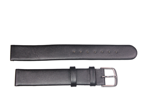 Uhrenband Glattleder Schwarz 16 mm