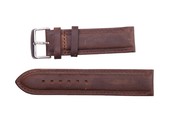 Uhrenband aus Leder Dunkelbraun 22 mm