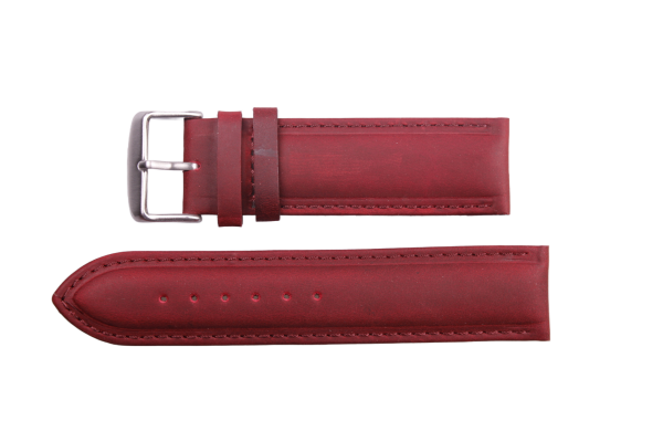 Uhrenband aus Leder in Rot 22 mm