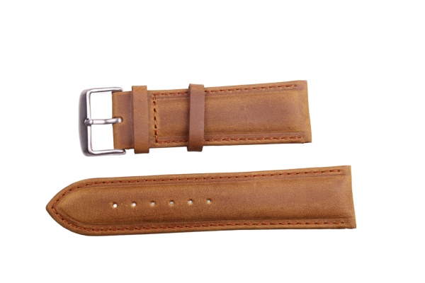 Uhrenband aus Leder in Camelbraun 24 mm