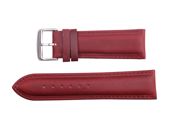 Uhrenband aus Leder in Rot 24 mm