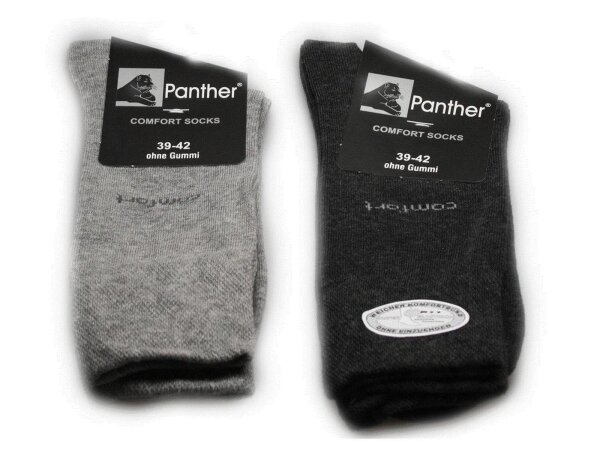Panther Herren Socken Doppelpack ohne Gummi (39-42, Anthrazit/ Grau)