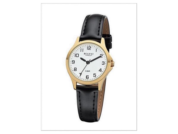 REGENT Damen-Armbanduhr analog Quarz Lederband W-0073