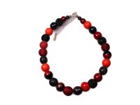 Stephisimo Damen Kette Kugelkette Bollywood  Black Red I